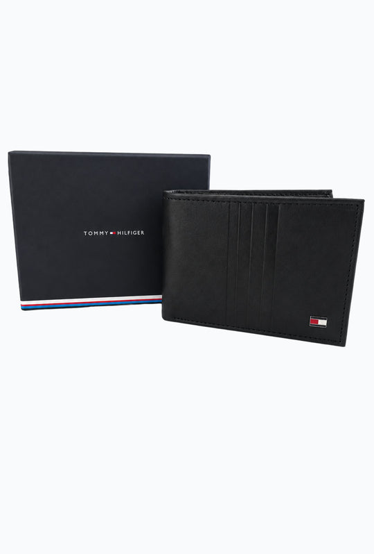 Portafoglio Uomo Tommy Hilfiger in Pelle con Inserti Verticali- NERO