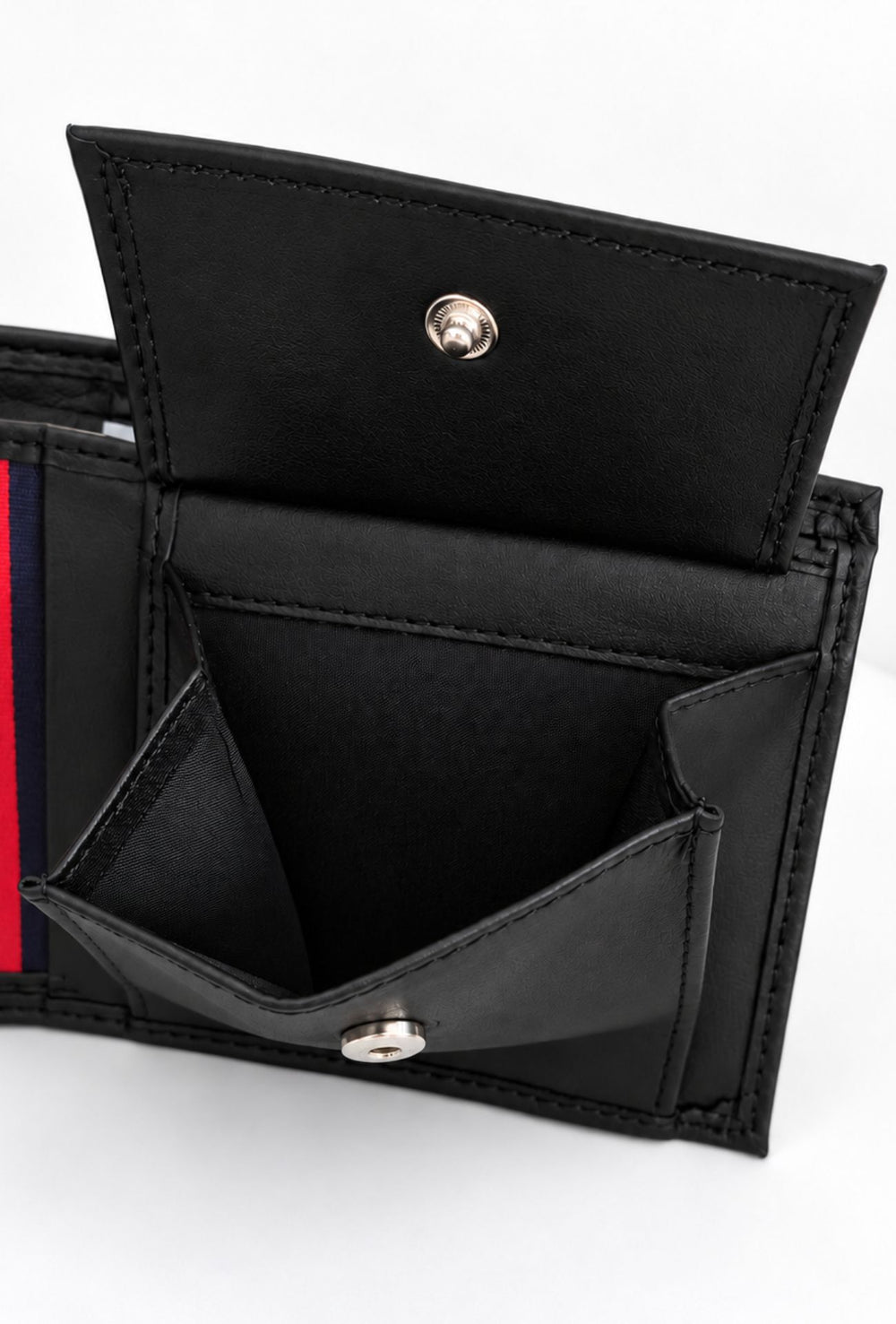 Portafoglio Uomo Tommy Hilfiger in Pelle con Inserti Verticali- NERO