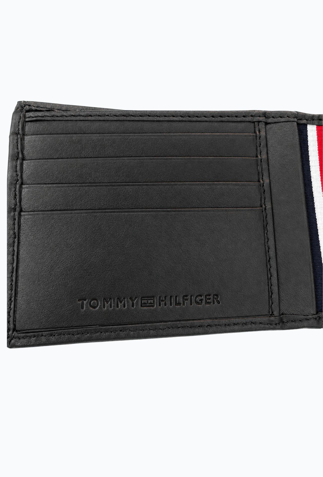 Portafoglio Uomo Tommy Hilfiger in Pelle con Inserti Verticali- NERO