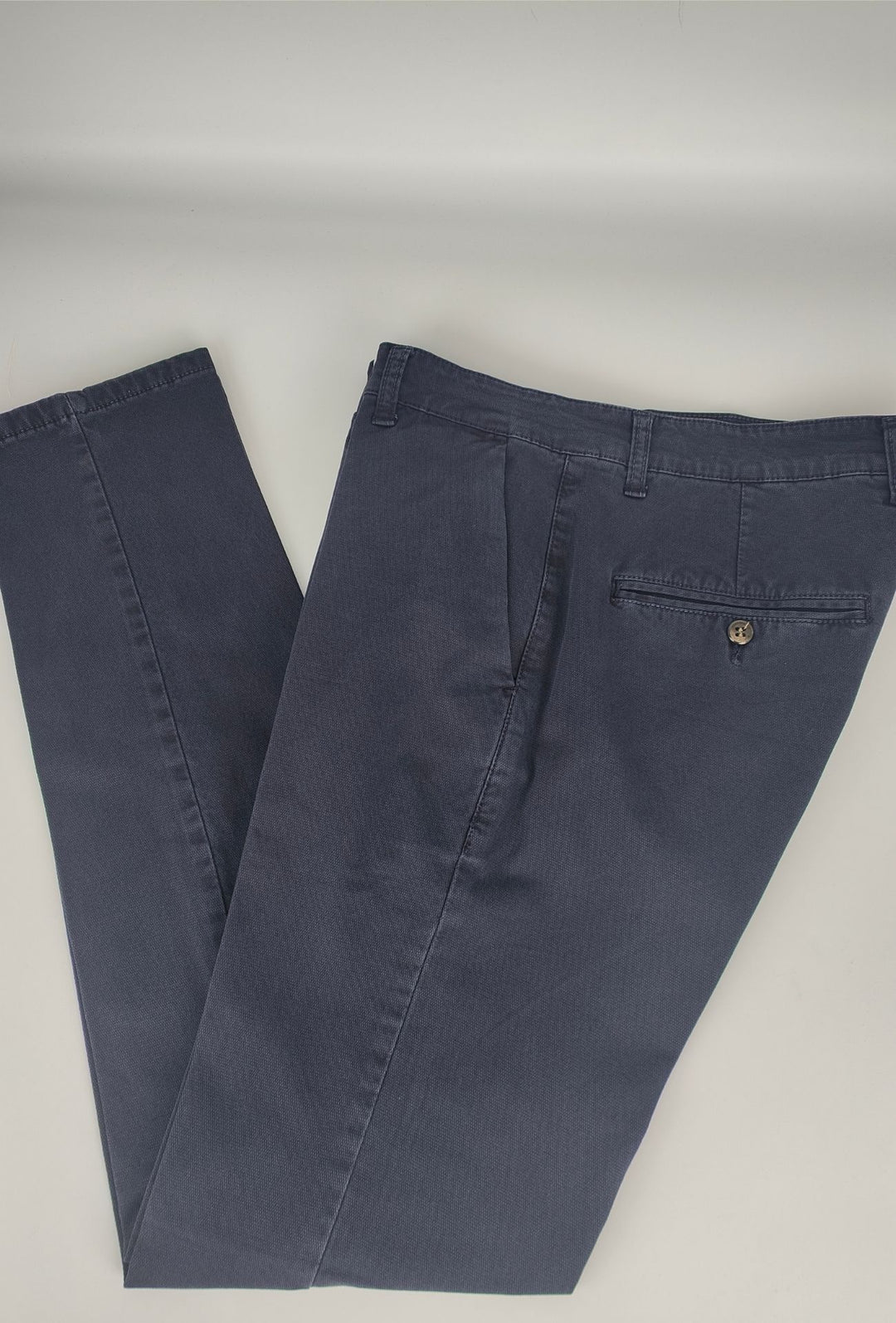 Pantalone Uomo PORTOCERVO in Cotone Piquet Eco traspirante Perfect Fit Tasca America- BLU