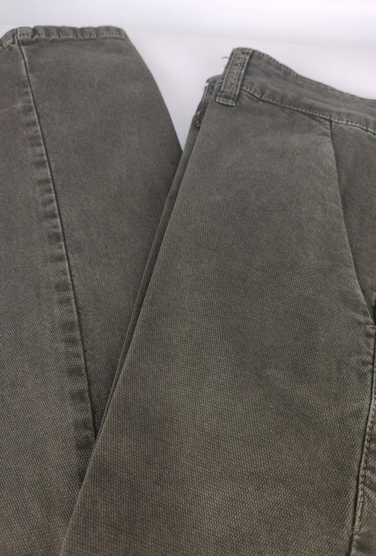 Pantalone Uomo PORTOCERVO in Cotone Piquet Eco traspirante Perfect Fit Tasca America- VERDE MILITARE
