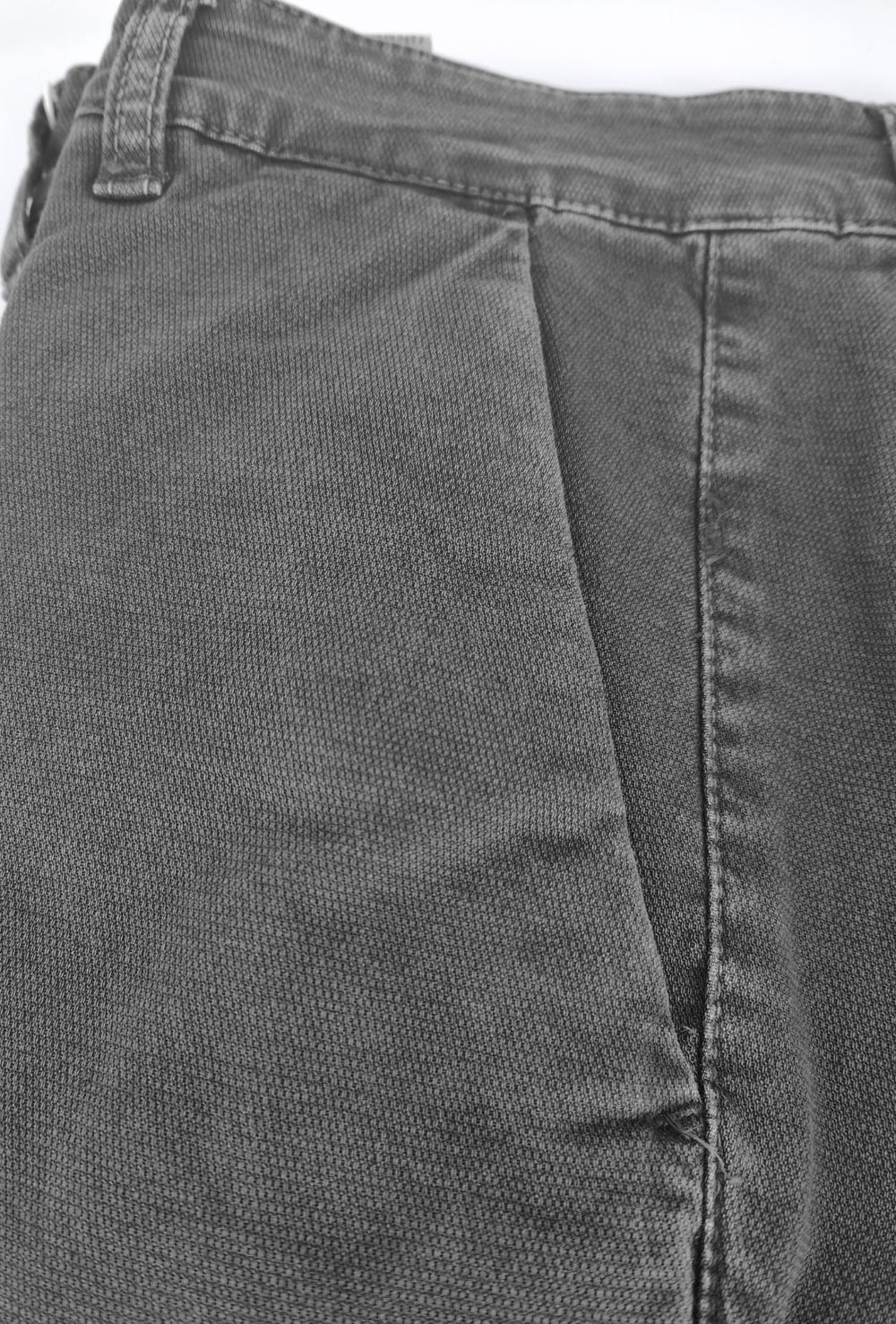 Pantalone Uomo PORTOCERVO in Cotone Piquet Eco traspirante Perfect Fit Tasca America- GRIGIO