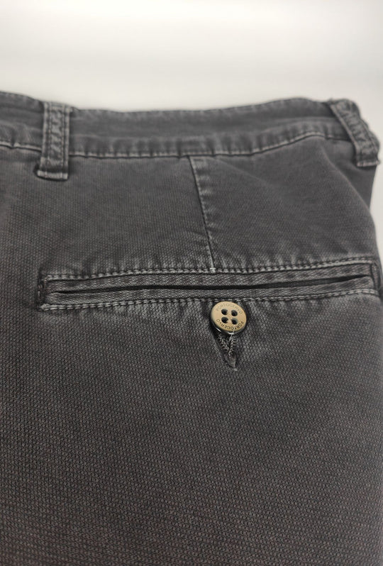 Pantalone Uomo PORTOCERVO in Cotone Piquet Eco traspirante Perfect Fit Tasca America- GRIGIO
