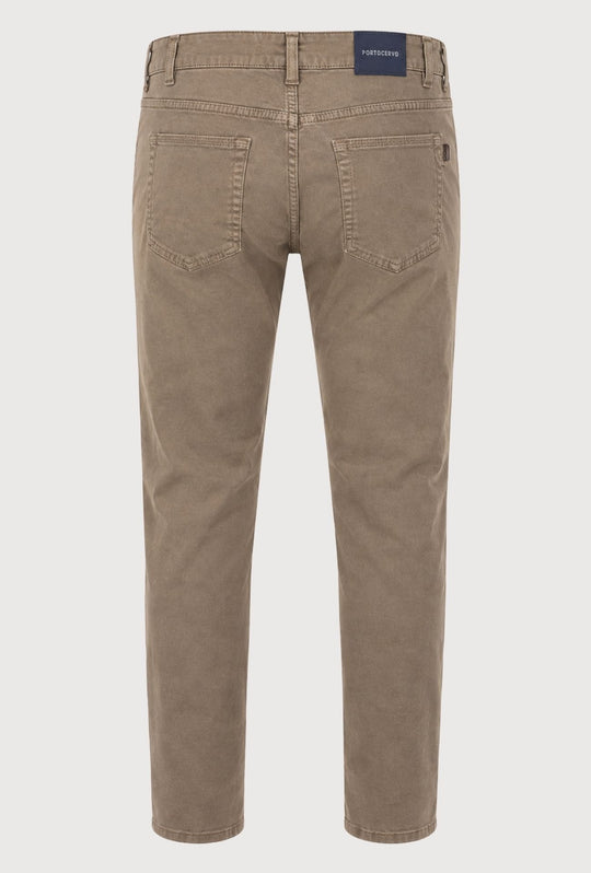 Pantalone Uomo 5 Tasche in gabardina stretch invernale - FANGO