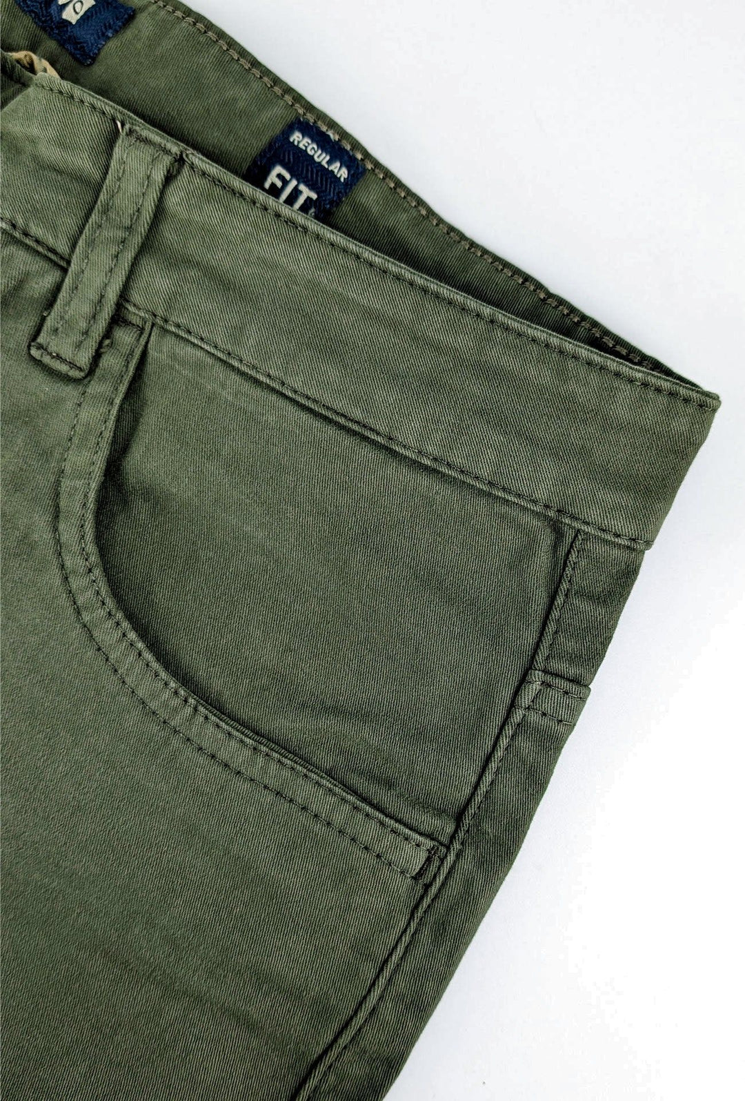 Pantalone Uomo 5 Tasche in gabardina stretch invernale - VERDE SCURO