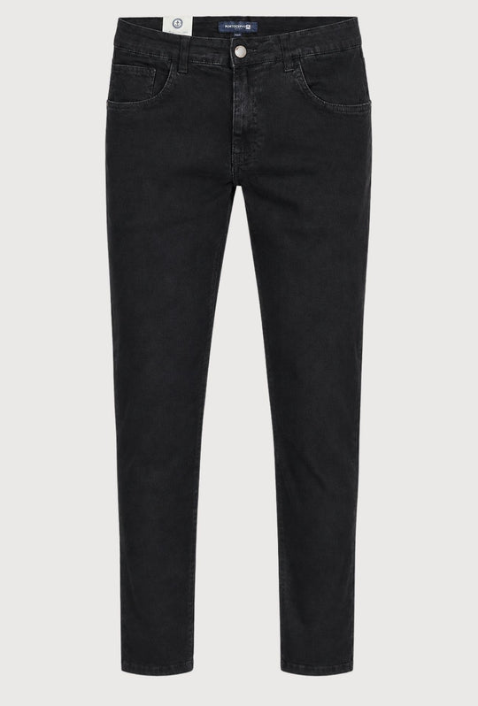 Pantalone Uomo 5 Tasche in gabardina stretch invernale - NERO