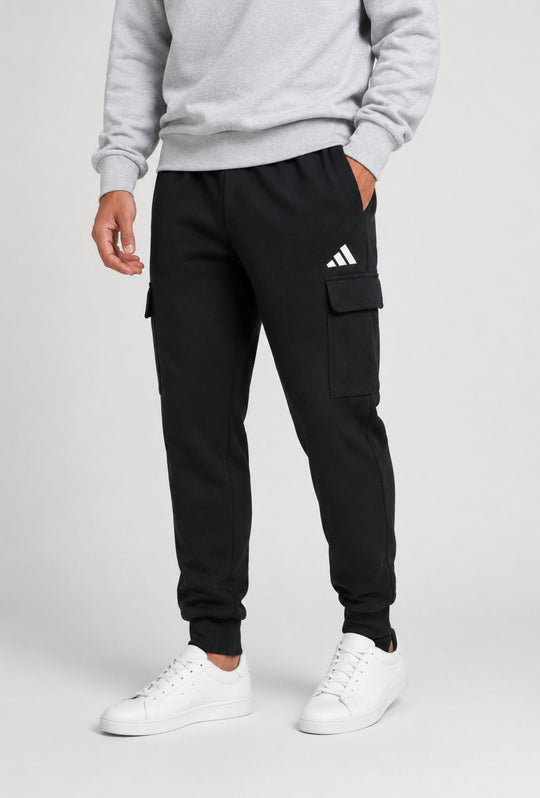 Pantalone Tuta Uomo ADIDAS Nero in Cotone Cargo Jogger - NERO