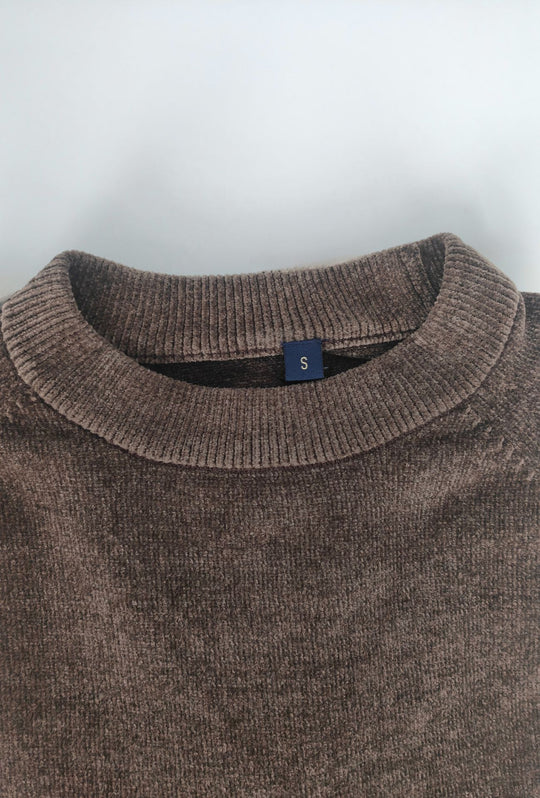 Pullover Uomo Girocollo in Morbida Ciniglia Maniche Lunghe- CAFFE'
