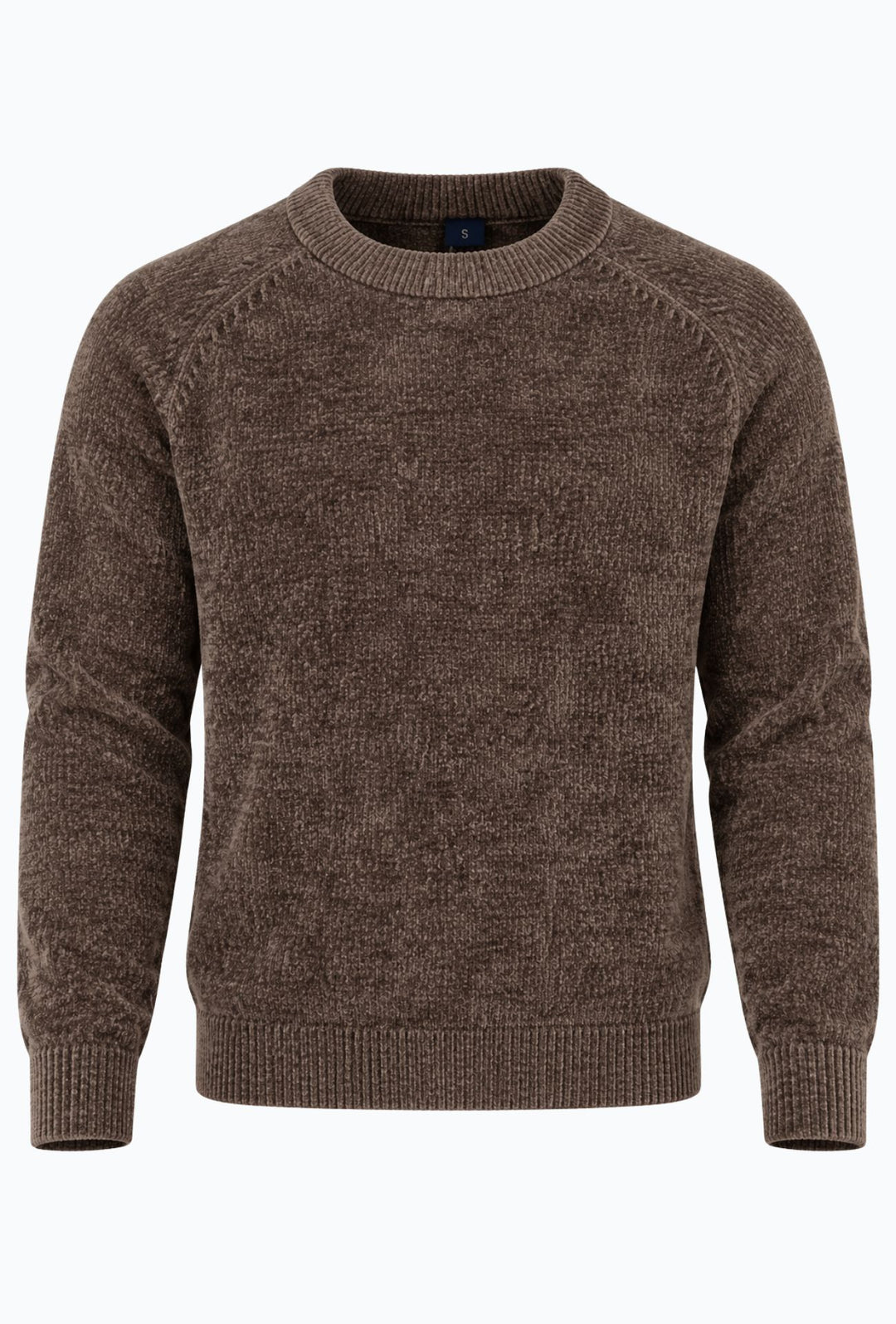 Pullover Uomo Girocollo in Morbida Ciniglia Maniche Lunghe- CAFFE'