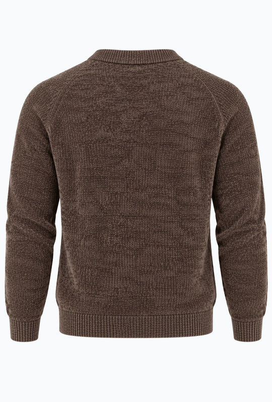 Pullover Uomo Girocollo in Morbida Ciniglia Maniche Lunghe- CAFFE'