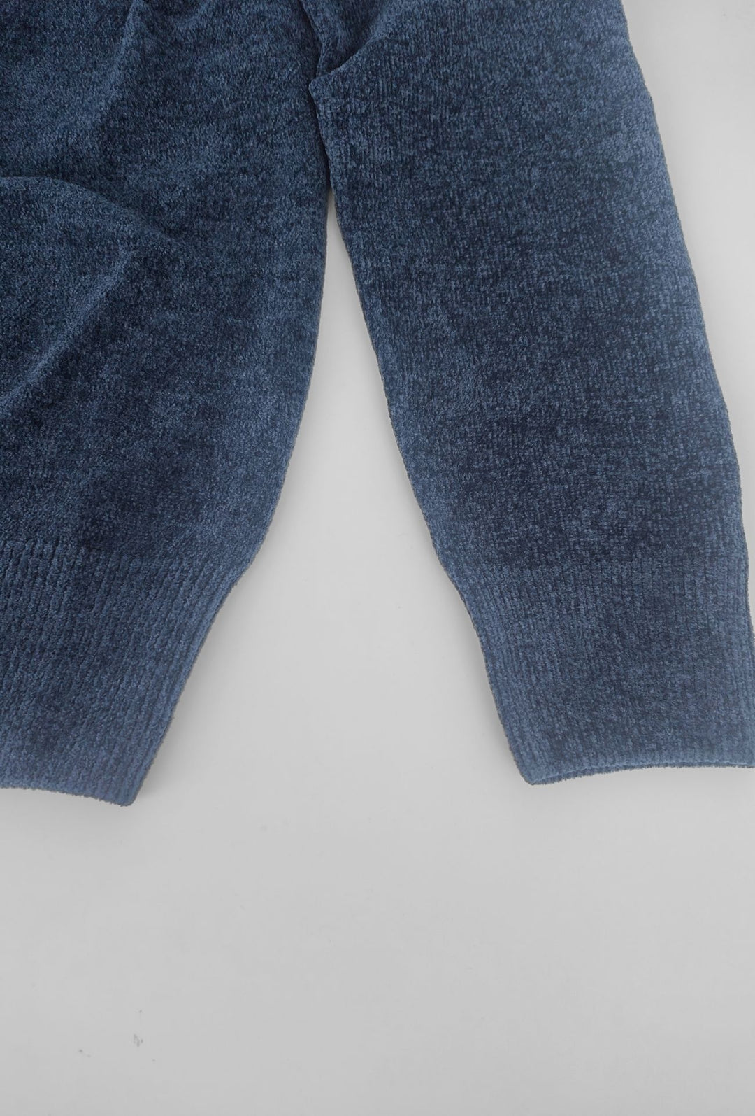 Pullover Uomo Girocollo in Morbida Ciniglia Maniche Lunghe- BLU NAVY