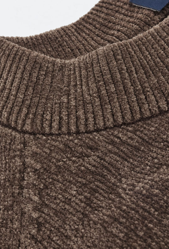 Pullover Uomo Girocollo in Morbida Ciniglia Maniche Lunghe- CAFFE'