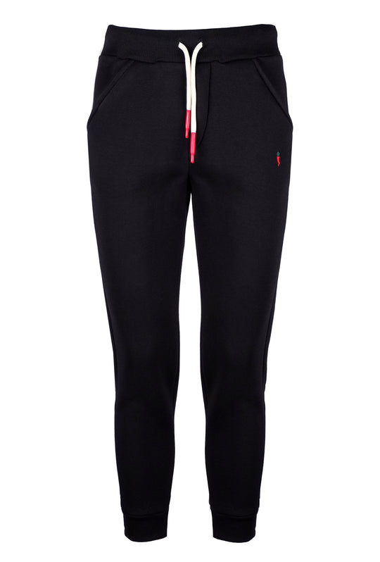 Pantalone di tuta Invernale con polsino pantaloni fitness tinta unita - NERO