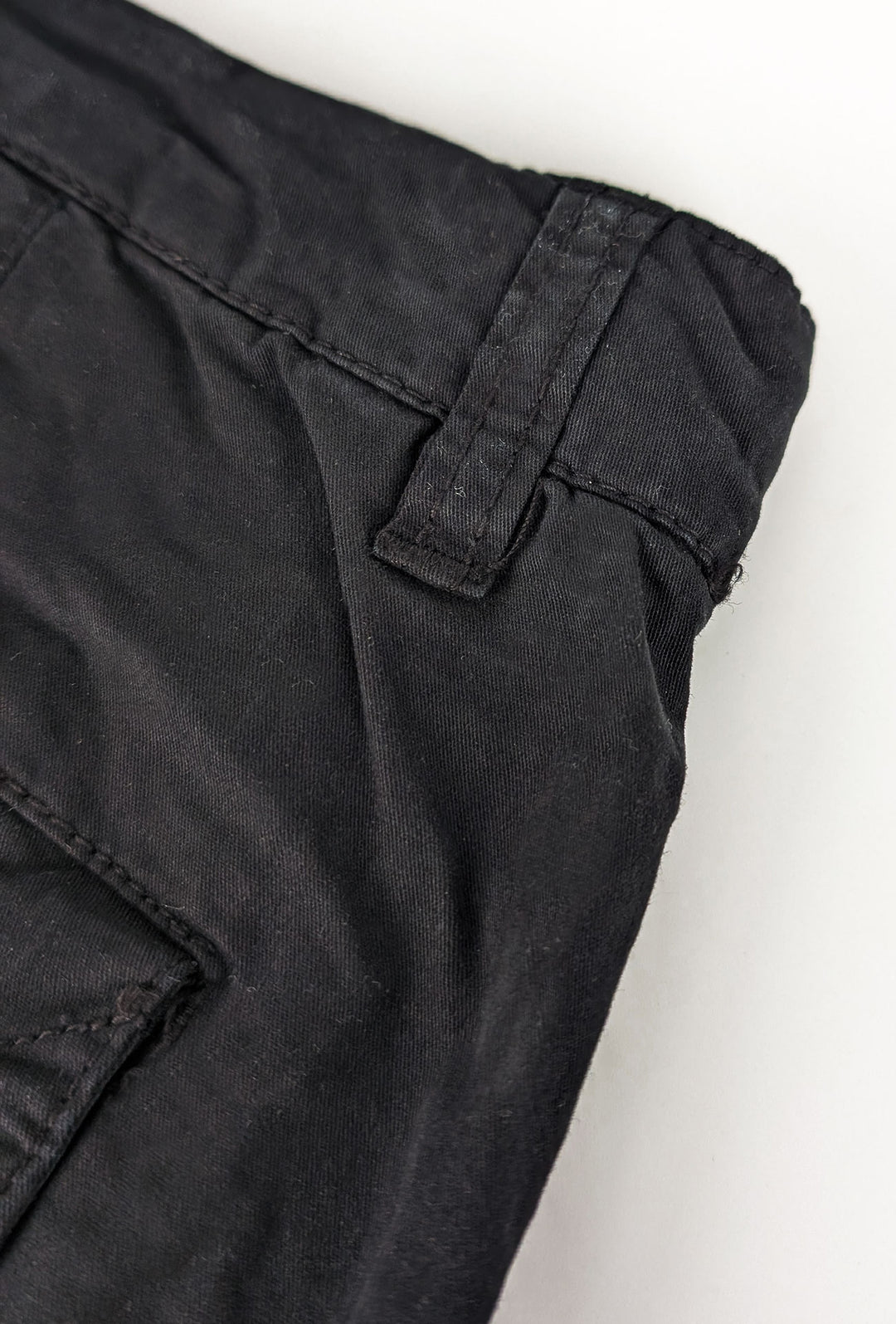 Pantalone uomo elasticizzato con tasconi cargo cotone leggero - NERO
