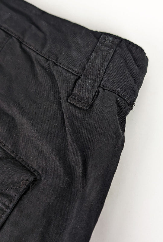 Pantalone uomo elasticizzato con tasconi cargo cotone leggero - NERO