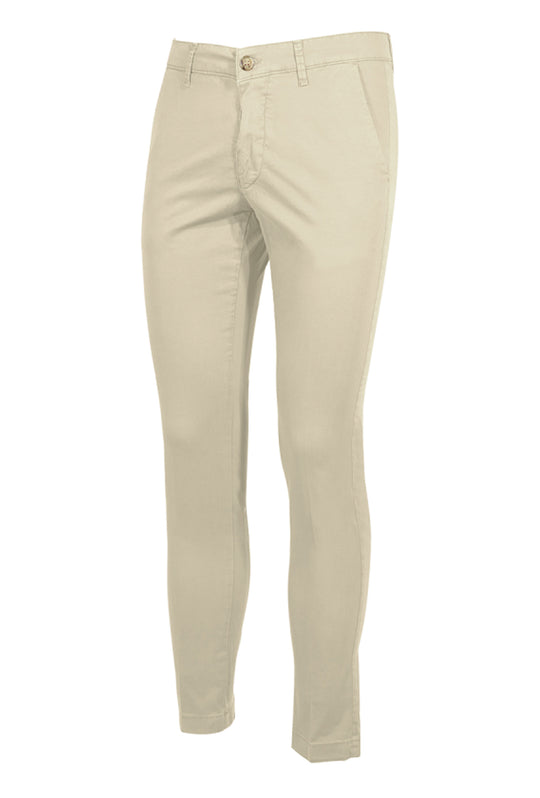 Pantalone Uomo Cotone Leggero Made in Italy Slim Fit Gamba stretta, Pantaloni uomo Dresserd - BEIGE