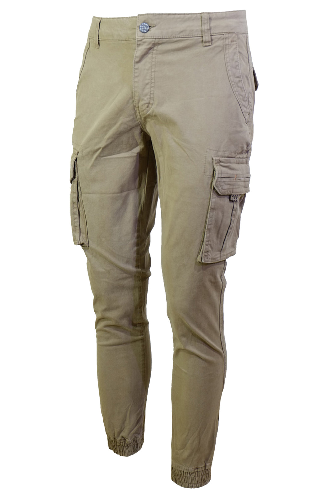 Pantalone Uomo Cargo Dresserd Pantaloni lunghi Gamba Stretta Con Polsino Pantalone Autunno Inverno - BEIGE CHIARO