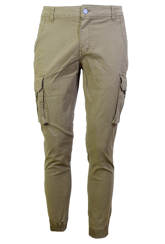 Pantalone Uomo Cargo Dresserd Pantaloni lunghi Gamba Stretta Con Polsino Pantalone Autunno Inverno - BEIGE CHIARO