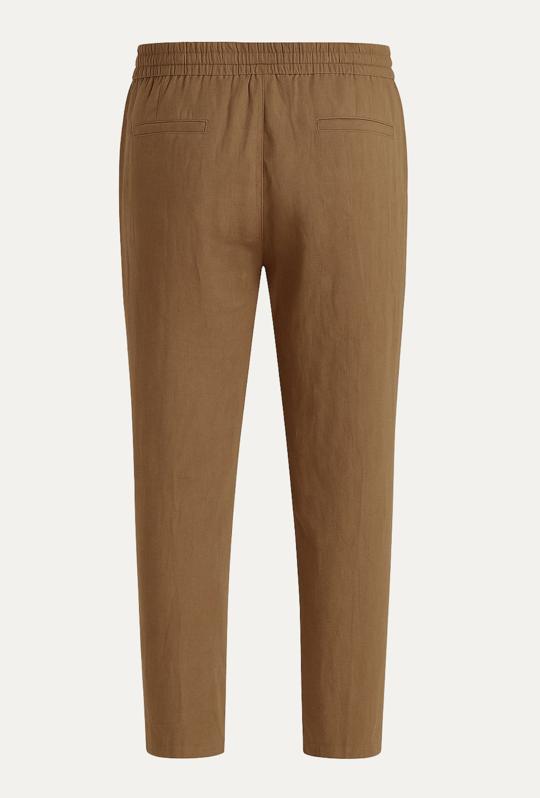 Pantalone 100% Lino Uomo confort fit con elastico - CAMMELLO