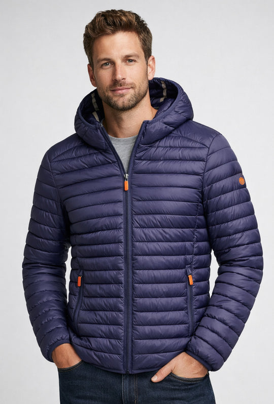 Giubbotto uomo Navy Sail 80 Grammi con cappuccio - BLU