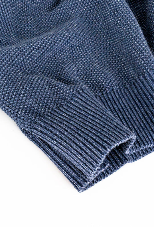 Polo uomo in filo mezza manica trama lavorata Slim fit - BLU
