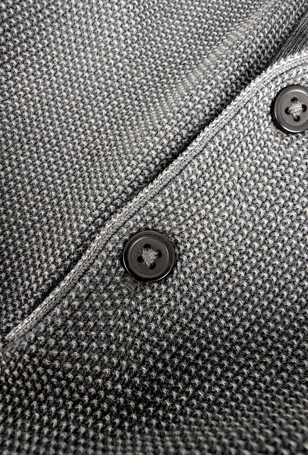 Polo uomo in filo mezza manica trama lavorata Slim fit - NERO