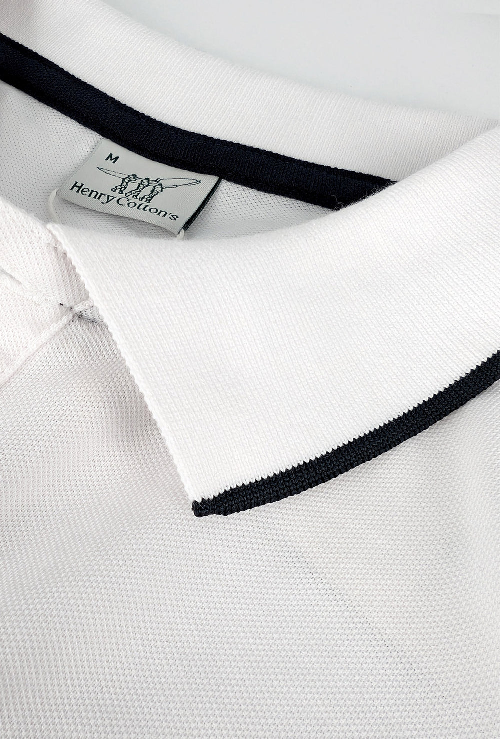 Polo Uomo HENRY COTTON'S in cotone piquet con bordino - BIANCO