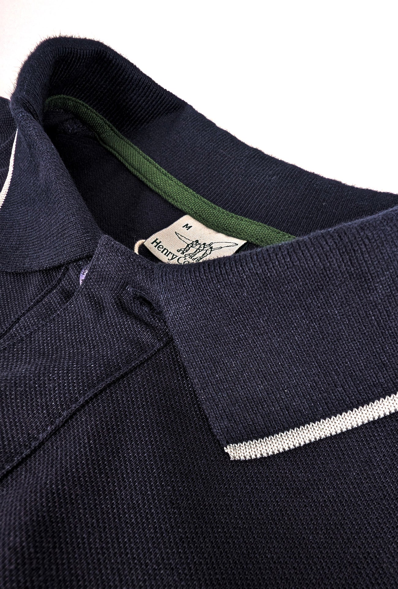 Polo Uomo HENRY COTTON'S in cotone piquet con bordino - BLU – DRESSERD