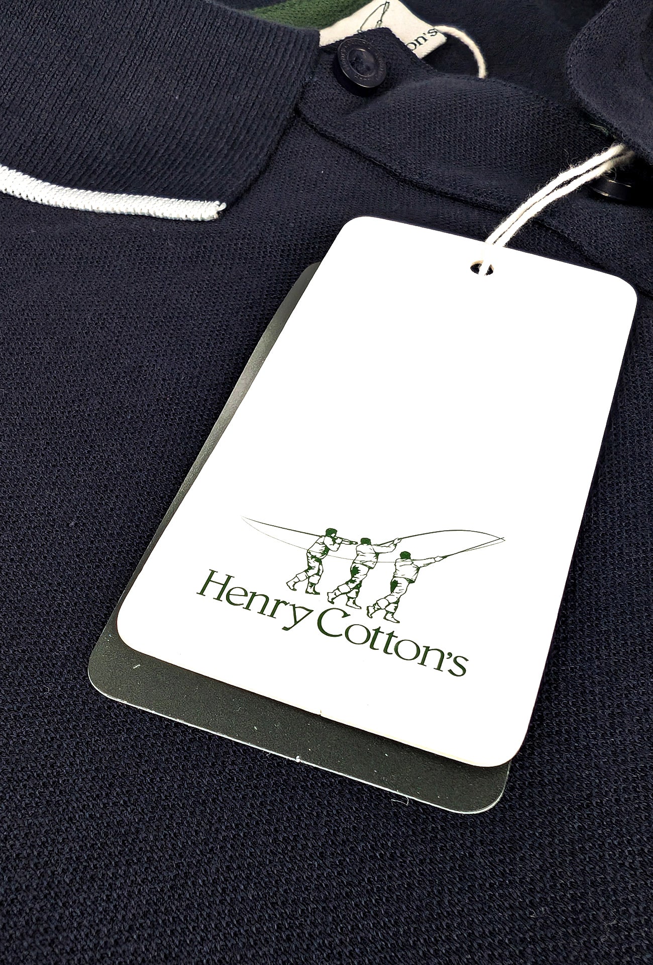 Polo Uomo HENRY COTTON'S in cotone piquet con bordino - BLU – DRESSERD