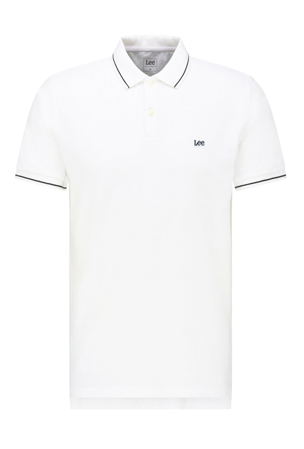 Polo uomo LEE mezza manica in cotone pique bordino a contrasto - BIANCO