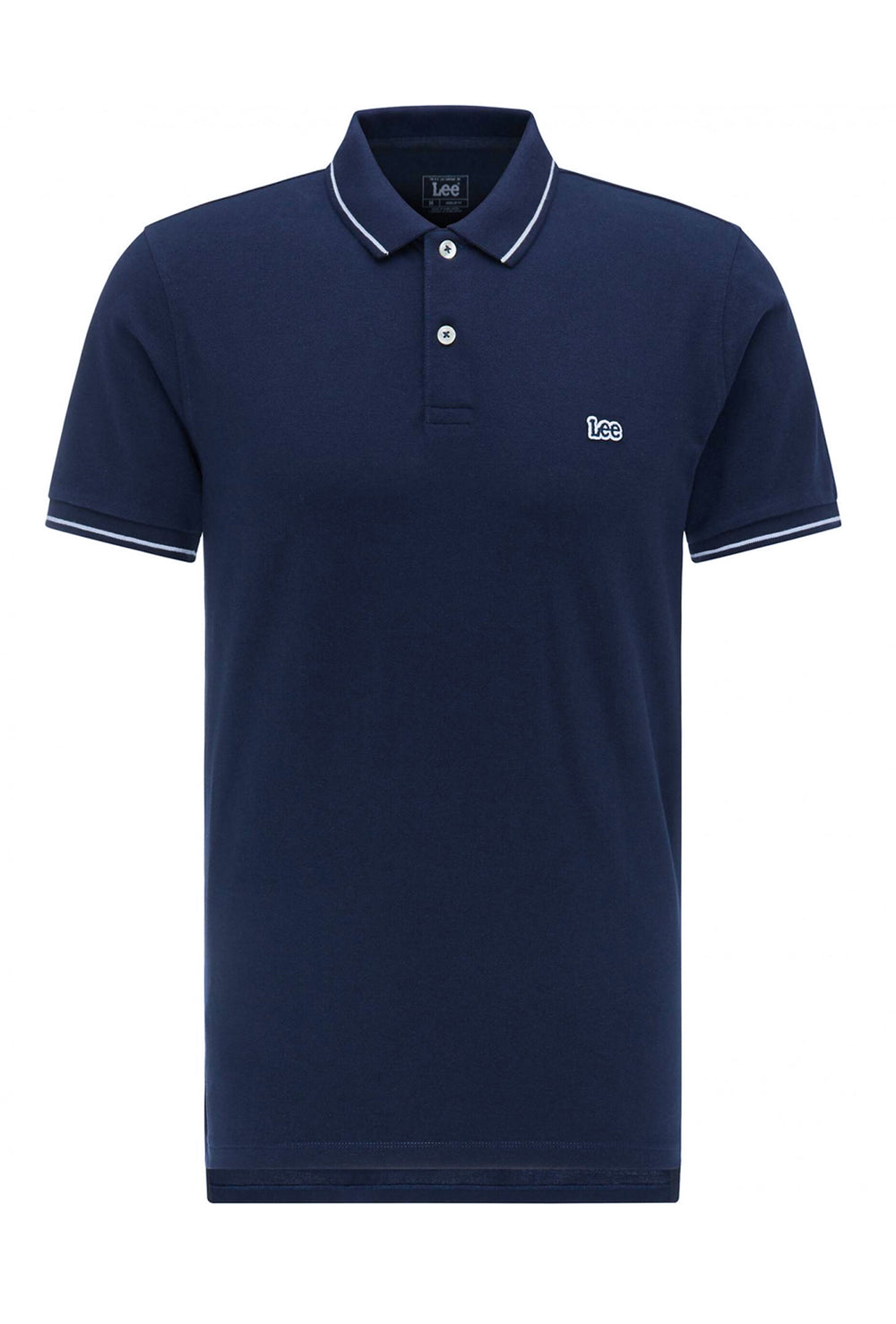 Polo uomo LEE mezza manica in cotone pique bordino a contrasto - BLU