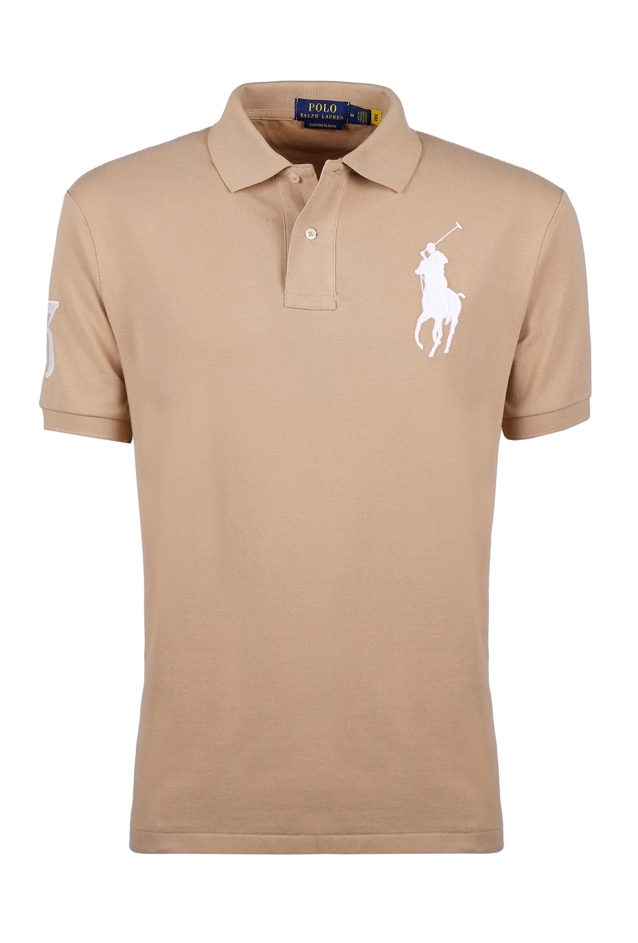 Polo uomo Ralph Lauren Big Pony Custom Slim Fit mezza manica BEIGE DRESSERD