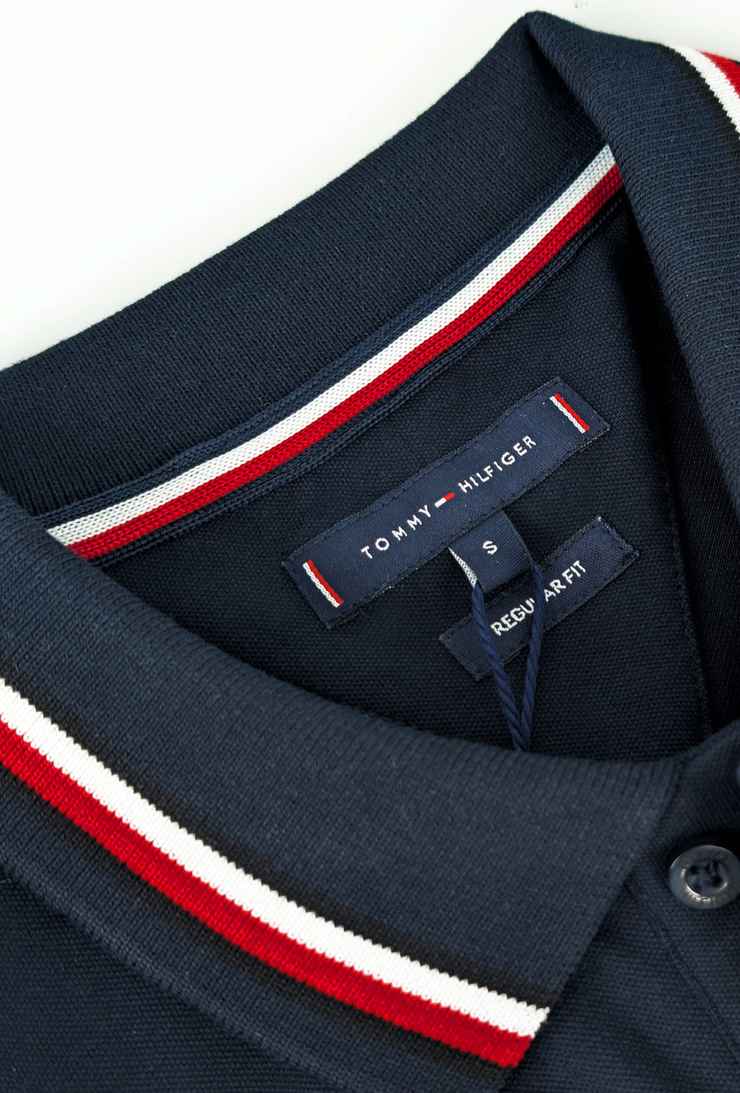 Polo Uomo TOMMY HILFIGER mezza manica colletto con righini a contrasto - BLU