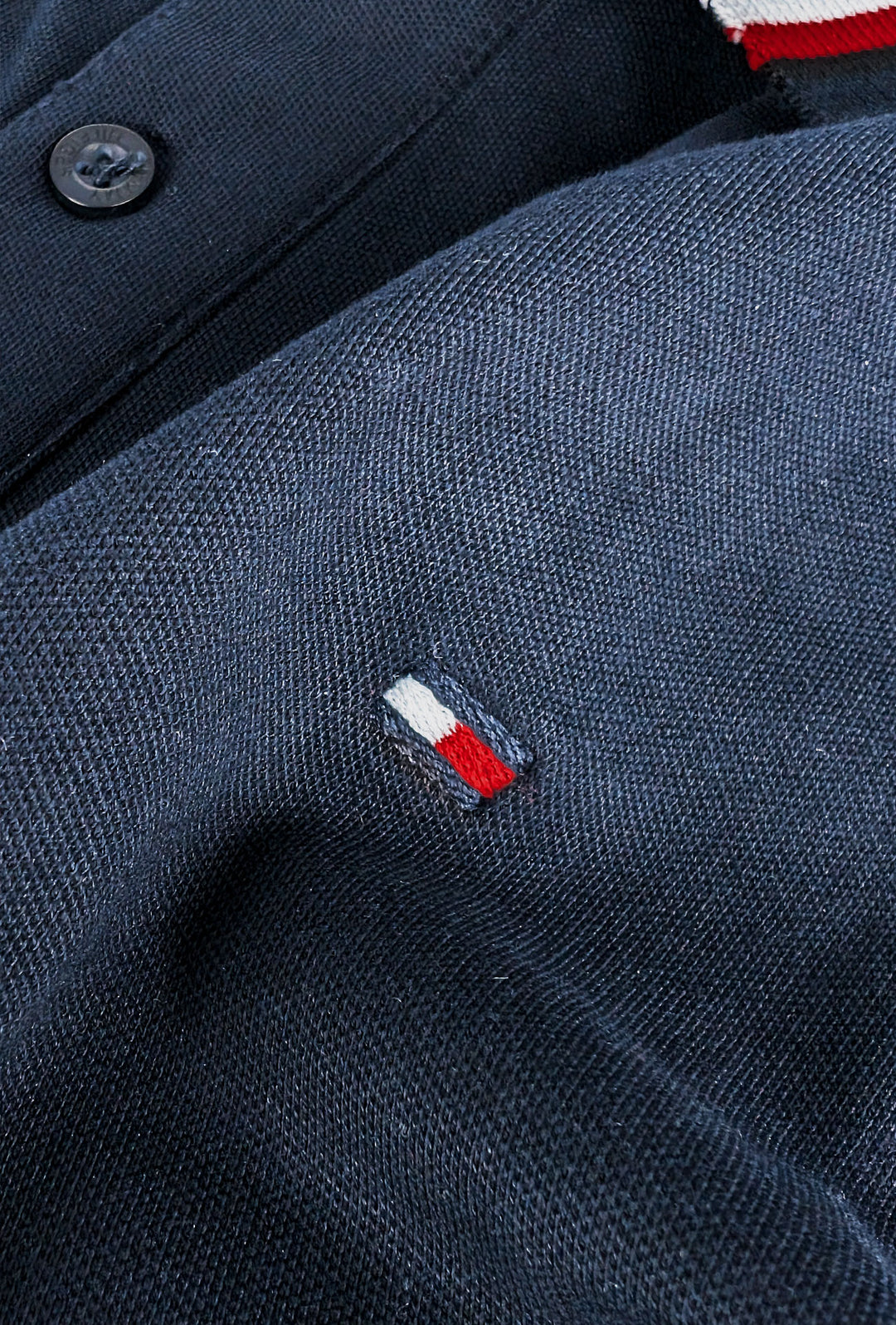 Polo Uomo TOMMY HILFIGER mezza manica colletto con righini a contrasto - BLU