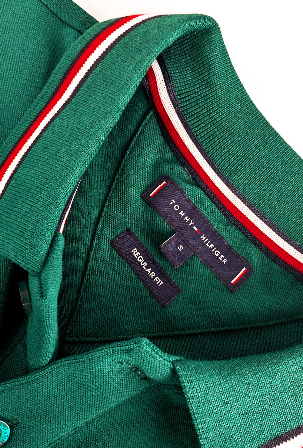 Polo Uomo TOMMY HILFIGER mezza manica colletto con righini a contrasto - VERDE