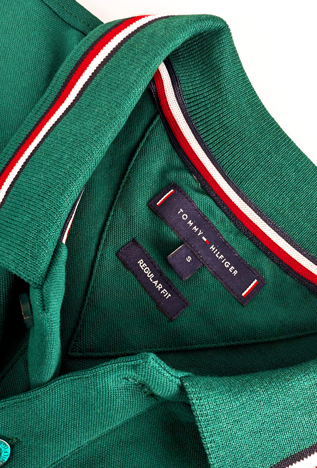 Polo Uomo TOMMY HILFIGER mezza manica colletto con righini a contrasto - VERDE