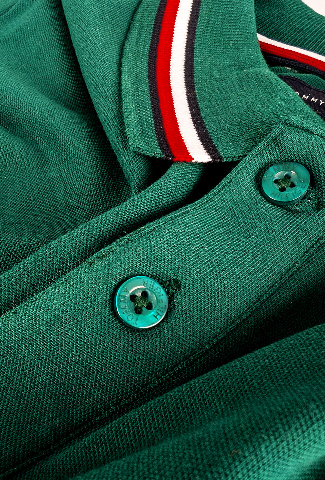 Polo Uomo TOMMY HILFIGER mezza manica colletto con righini a contrasto - VERDE