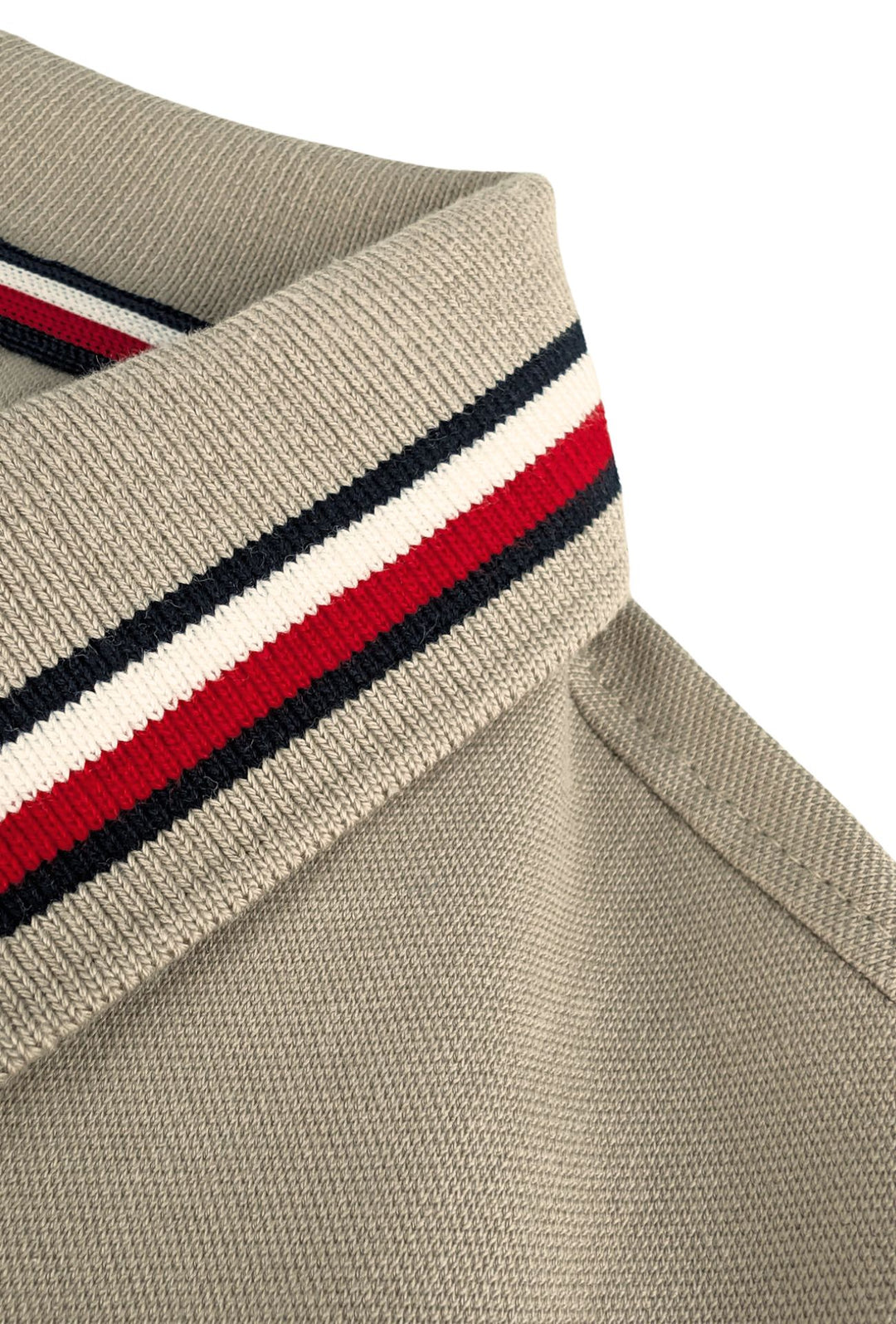 Polo Uomo TOMMY HILFIGER mezza manica colletto con righini a contrasto - BEIGE