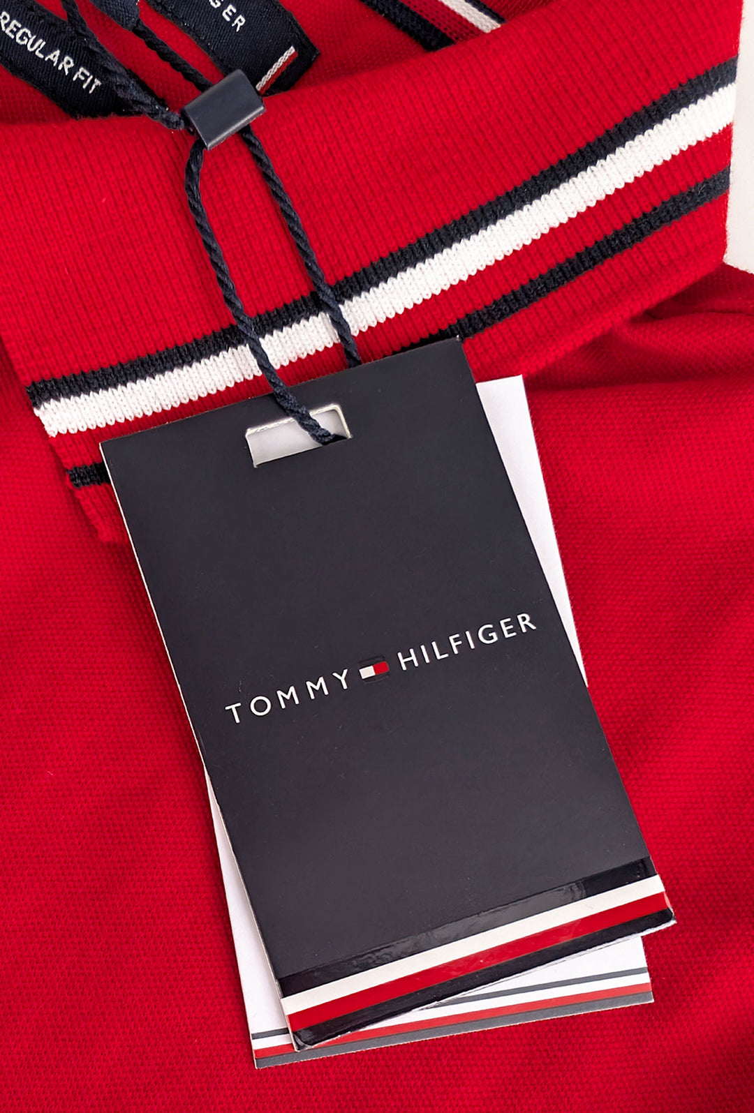 Polo Uomo TOMMY HILFIGER mezza manica colletto con righini a contrasto - ROSSO