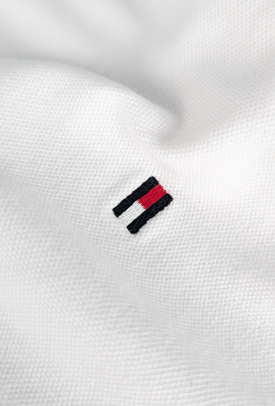 Polo Uomo TOMMY HILFIGER mezza manica colletto con righini a contrasto - BIANCO