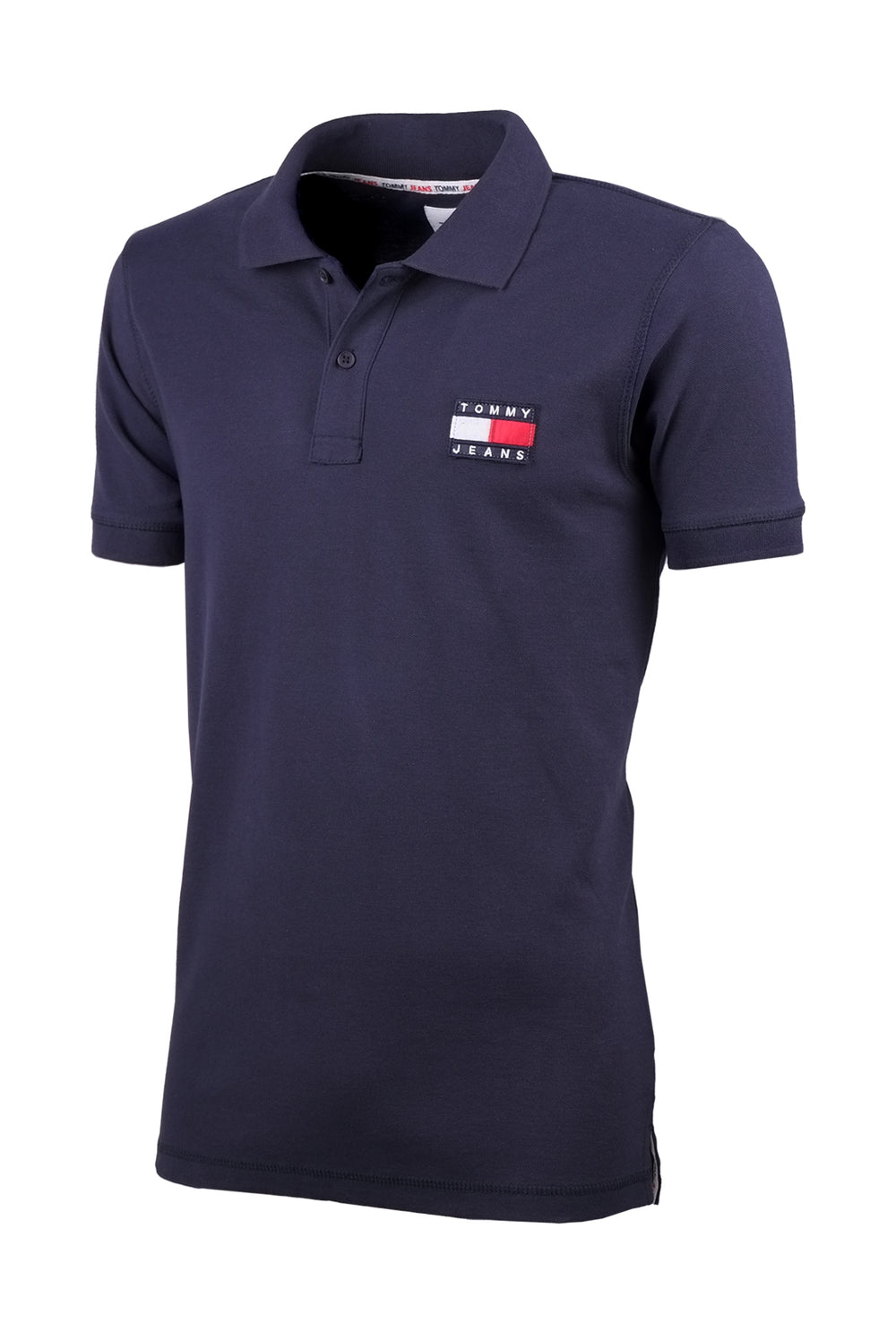 Polo Uomo TOMMY JEANS cotone piquet logo grande Maglietta mezza manica - BLU
