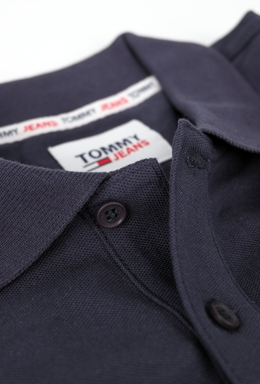 Polo Uomo TOMMY JEANS cotone piquet logo grande Maglietta mezza manica - BLU