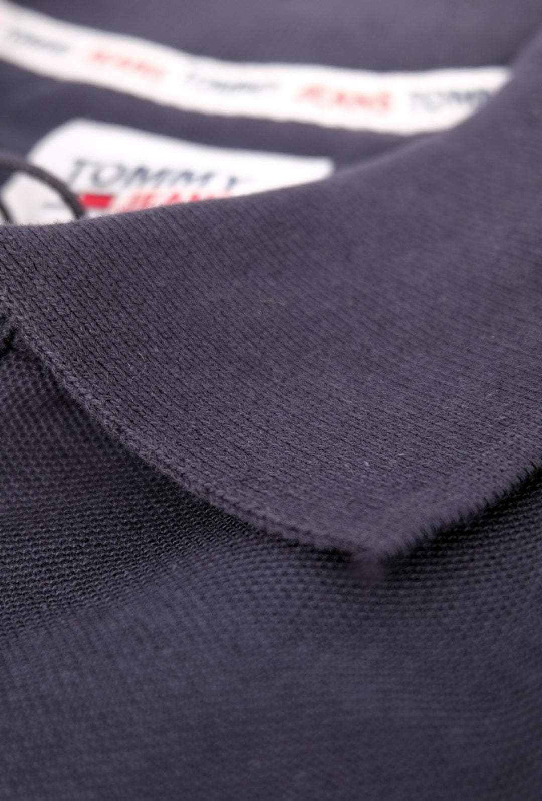 Polo Uomo TOMMY JEANS cotone piquet logo grande Maglietta mezza manica - BLU