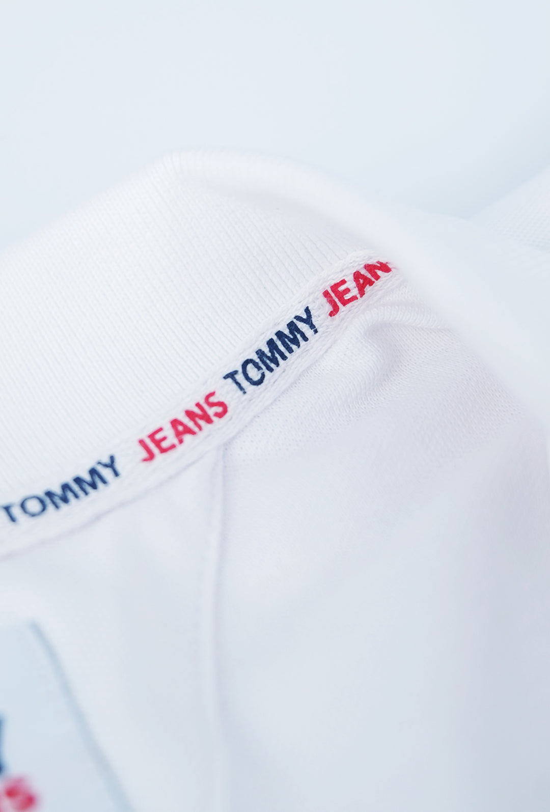 Polo Uomo TOMMY JEANS cotone piquet logo grande Maglietta mezza manica - BIANCO