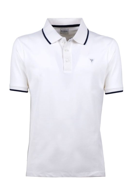 Polo Uomo GUESS mezza manica cotone Piquet -BIANCO