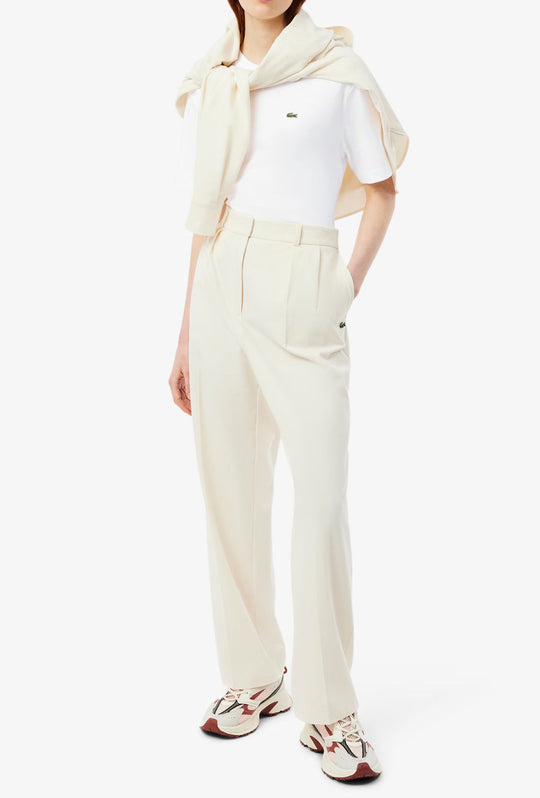 T-Shirt Donna LACOSTE Relaxed Fit 100% Cotone - BIANCO