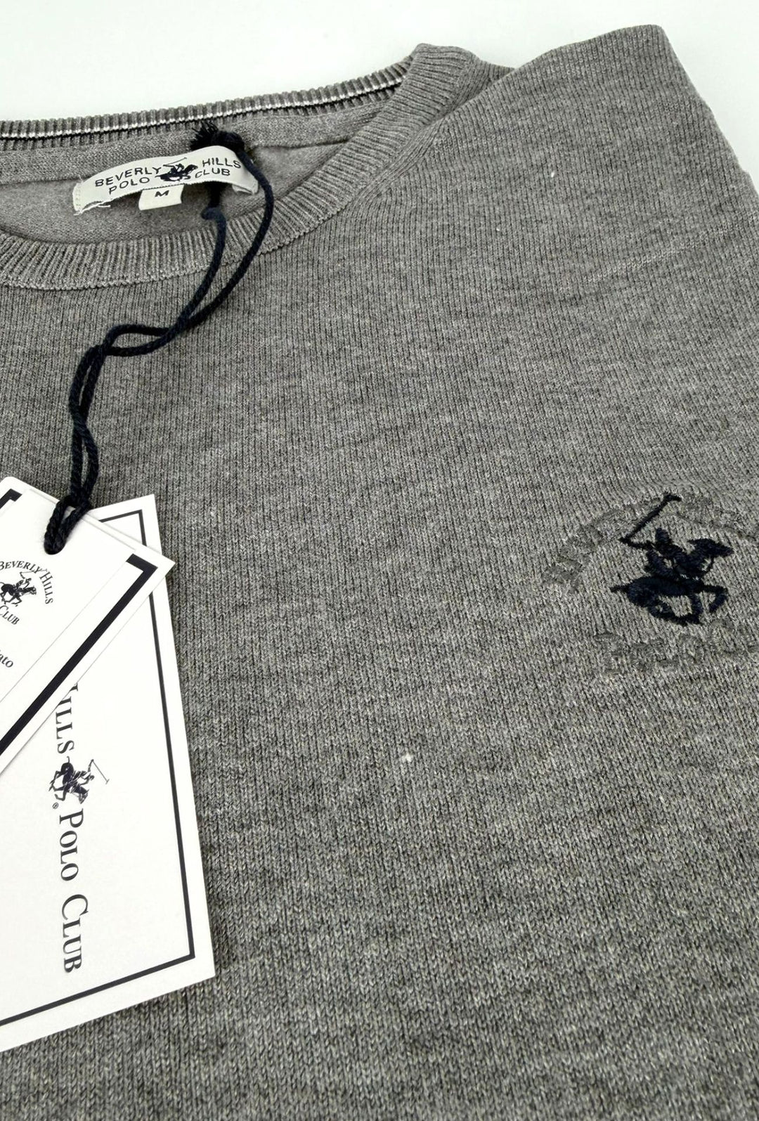 Maglioncino uomo Beverly Hills Polo Club in viscosa invernale - GRIGIO