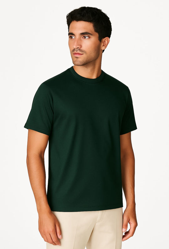 T-Shirt Uomo FILO DI SCOZIA  mezza manica - VERDE SCURO