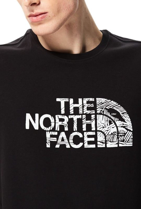 T-Shirt uomo The North Face con stampa sul petto - NERO