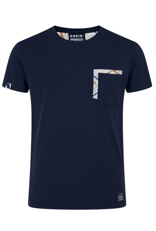 T-Shirt uomo Baci & Abbracci con taschino colorato - BLU